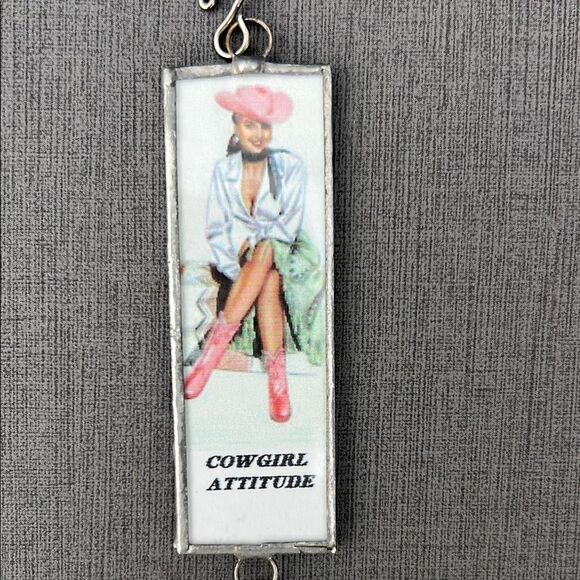 Cowgirl Attitude Hanging Decor with Pink and Green Accents Rose - Picture 3 of 7